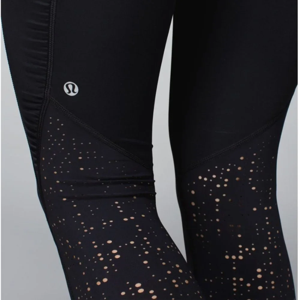 Lululemon Water Bound Crop Black/Apex Stripe Printed Black Dune 8 - Picture 7 of 16